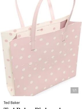 Ted Baker Pink and White Polka Dot Tote